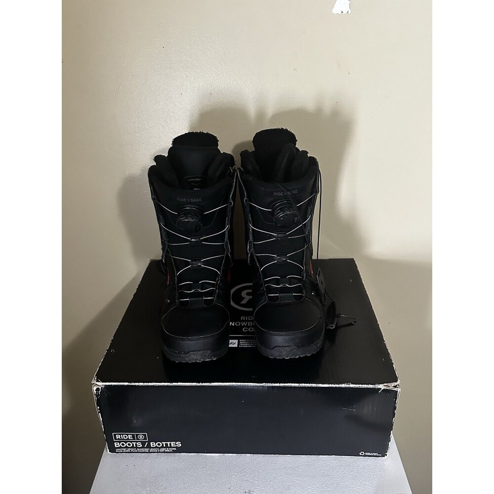 Ride Sage Women’s Snowboard Boots Size 6 Black Rose Floral BOA Used w/Box